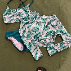 Art Class Tropical Girls Swim Suit Set